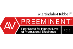 AV Preeminent - Peer Rated for Highest Level of Professional Excellence - 2018 - Badge